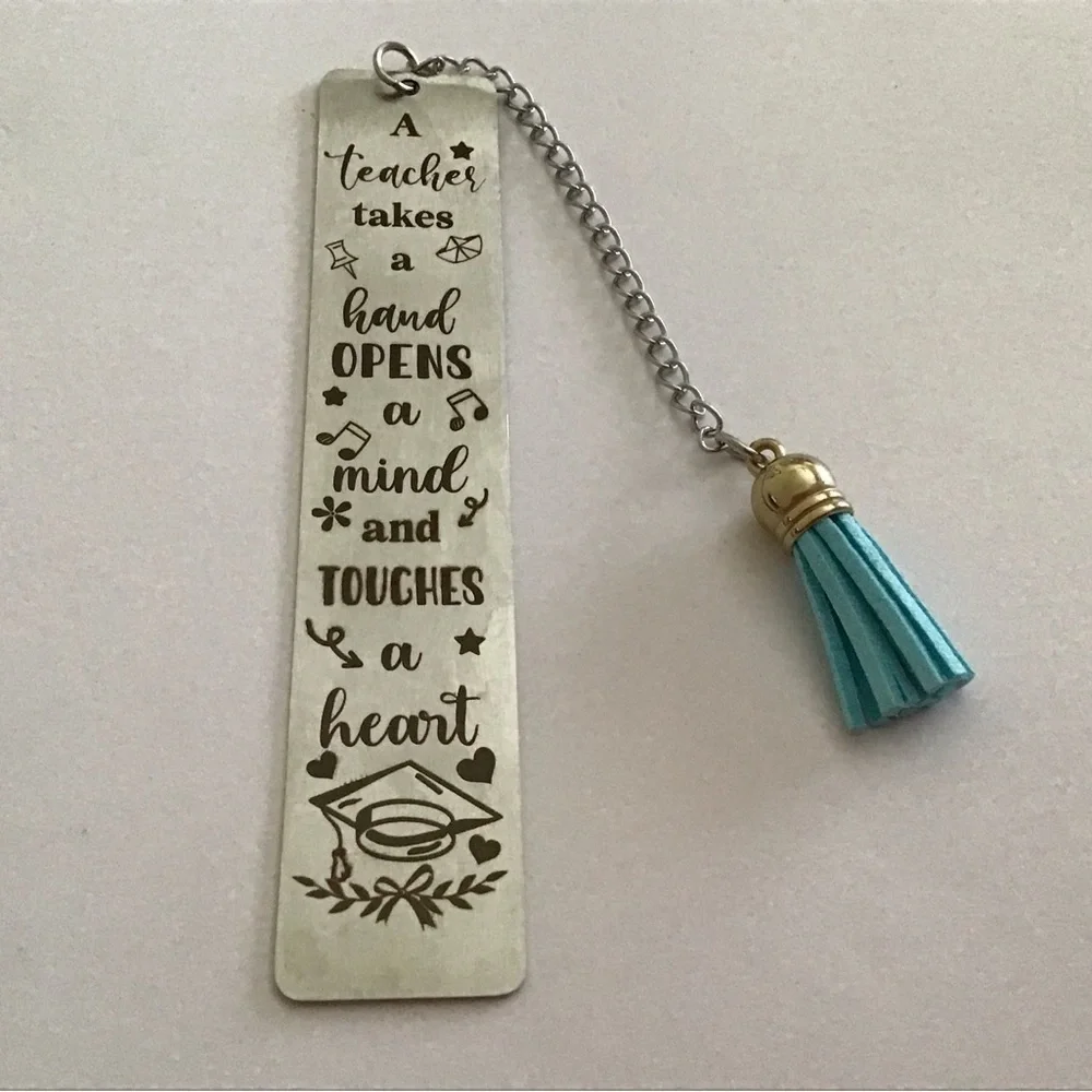 Metal Bookmarks with  Tassel  - Teacher Appreciation Bookmarks - Teacher gifts. - Picture 3 of 16